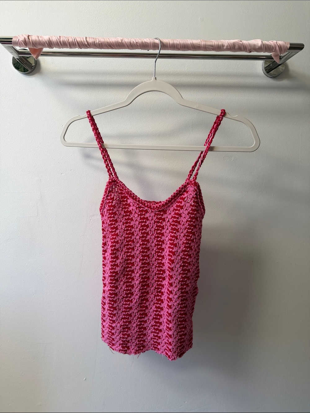 Women’s Pink Crochet Cami Tank Top